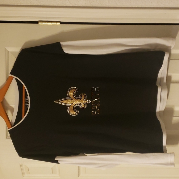 Saints ⚜🖤⚜ ladies XL tee /pullover - Picture 1 of 5
